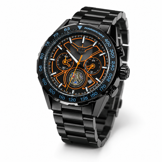 Tag Heur Black Orange Chronograph Watch