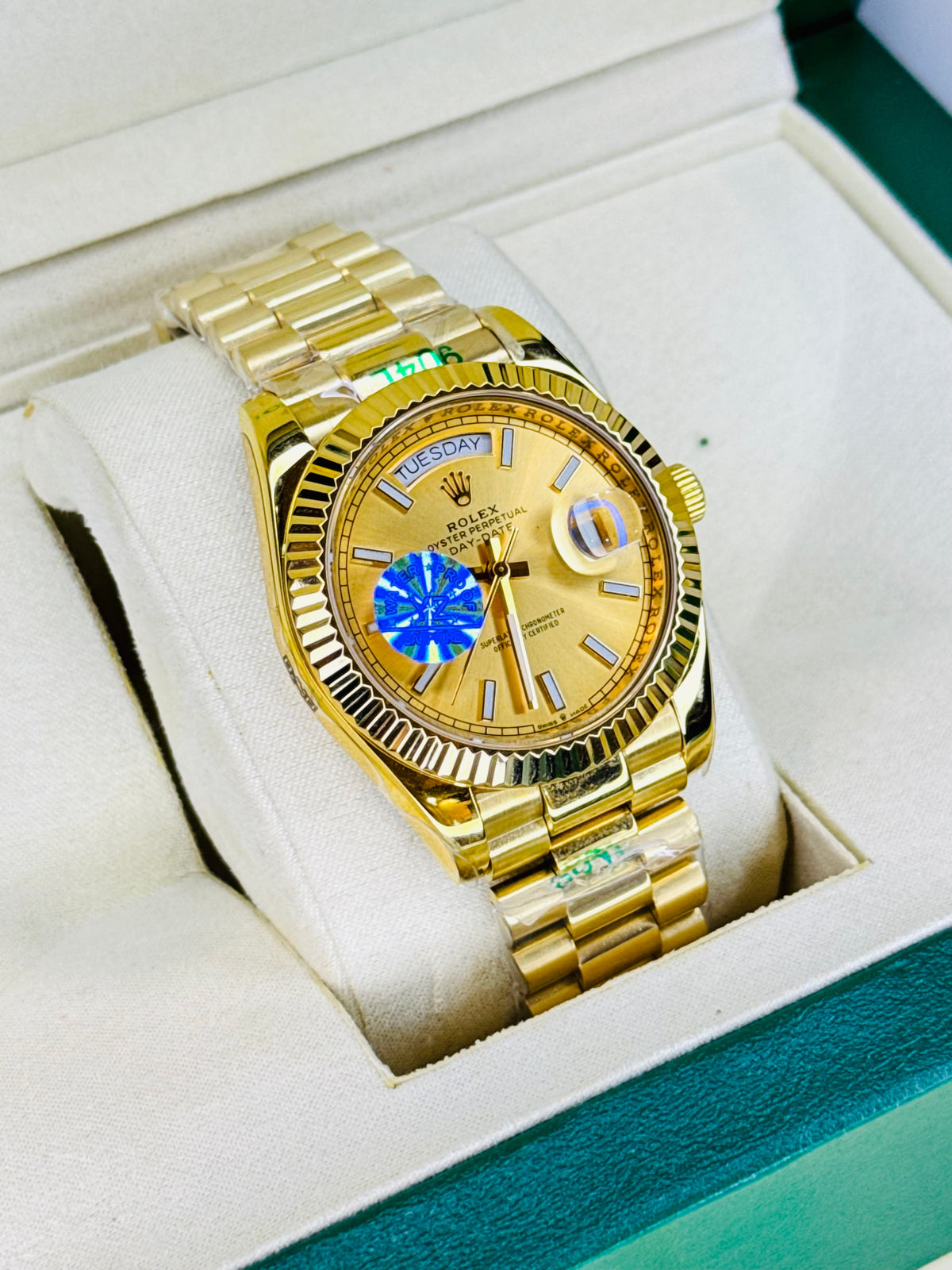Day Date All Gold Dial Automatic Super Clone Watch