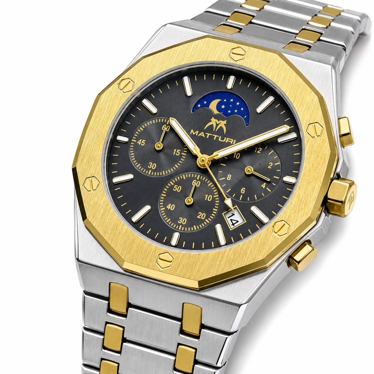 Royal Oak Two Tone Grey Chronograph Waterproof Watch