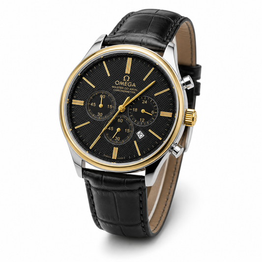 Master Co Axial Black Strapped Chronograph Dial Watch