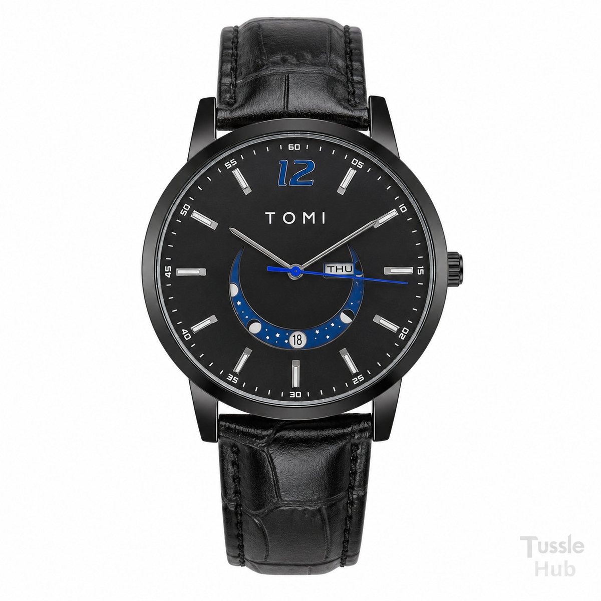 All Black Tomi Crescent Watch