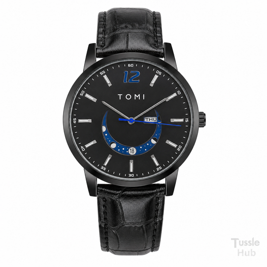 All Black Tomi Crescent Watch