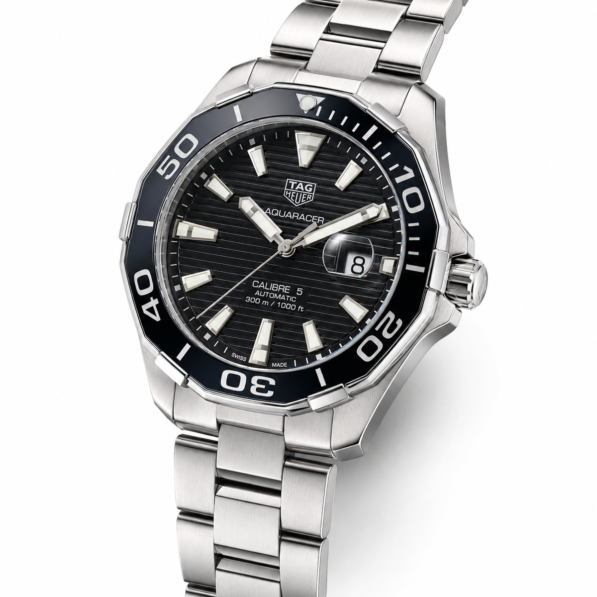 Tag Heur Aquaracer Silver Black Quartz Watch