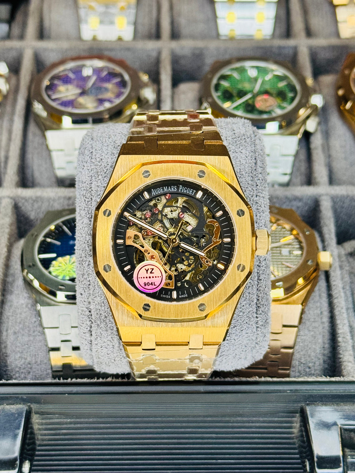 Copper Black Automatic Skeleton Dial Super Clone Watch