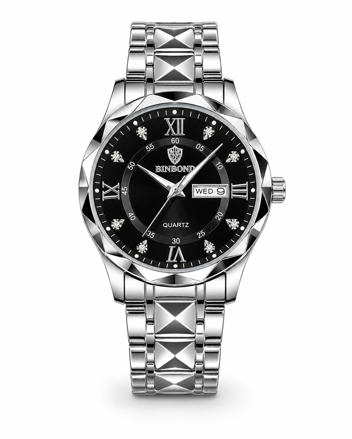 Forest Green Binbond Diamond Dial Watch