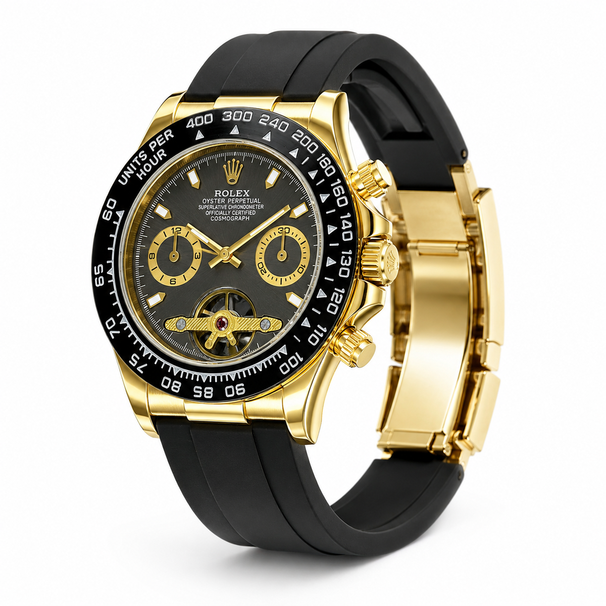 Skeleton Daytona Gold Black Watch