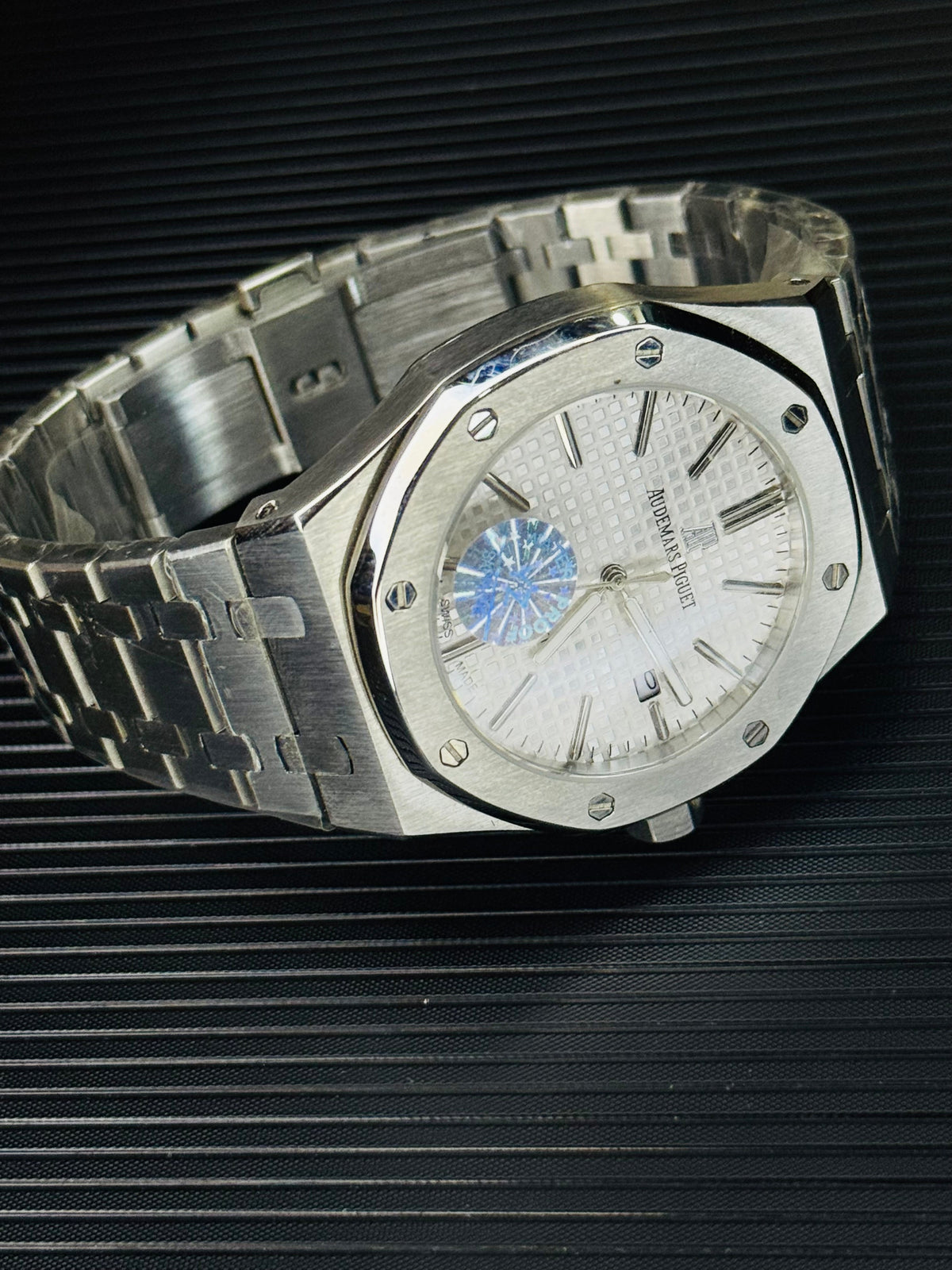 AP Super Clone Silver White Waffle Royal Oak Watch