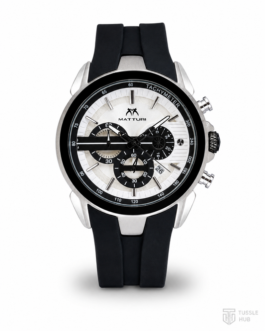 Black White Matturi Urban Chrono Watch