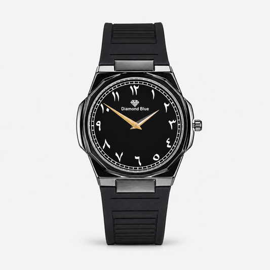 All Black Slim Arabic Magnet Strap Watch