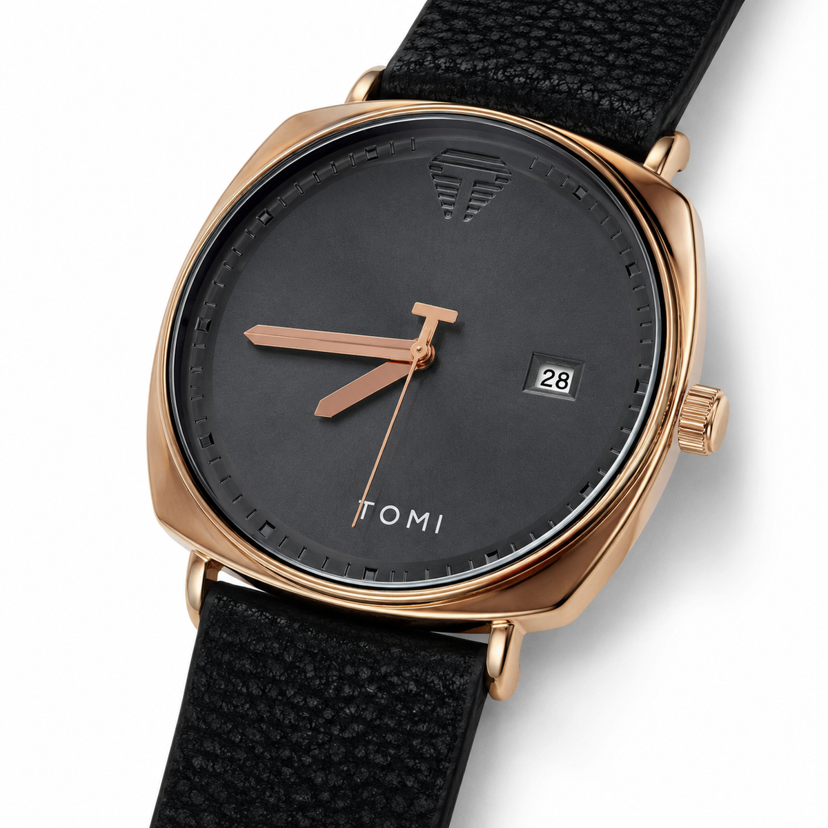 Tomi Black Gold Sleek Dial Watch