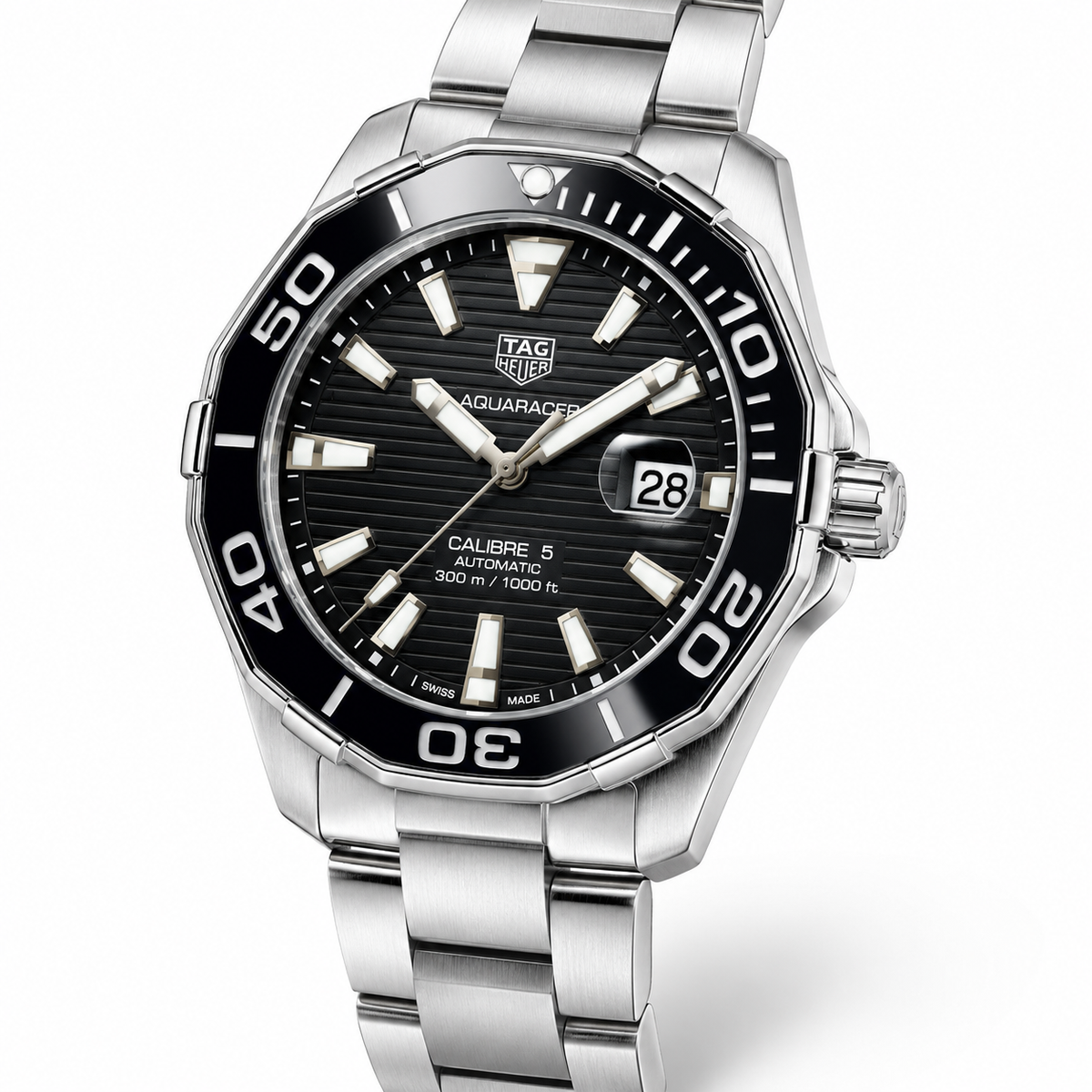 Tag Heur Aquaracer Silver Black Quartz Watch