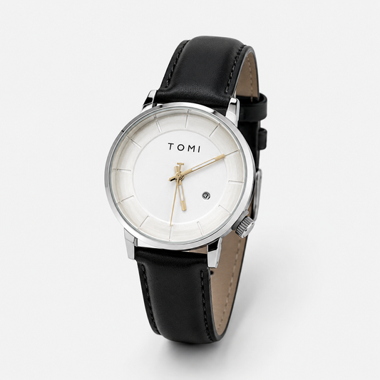 Tomi Black Silver Galaxy Dial Watch
