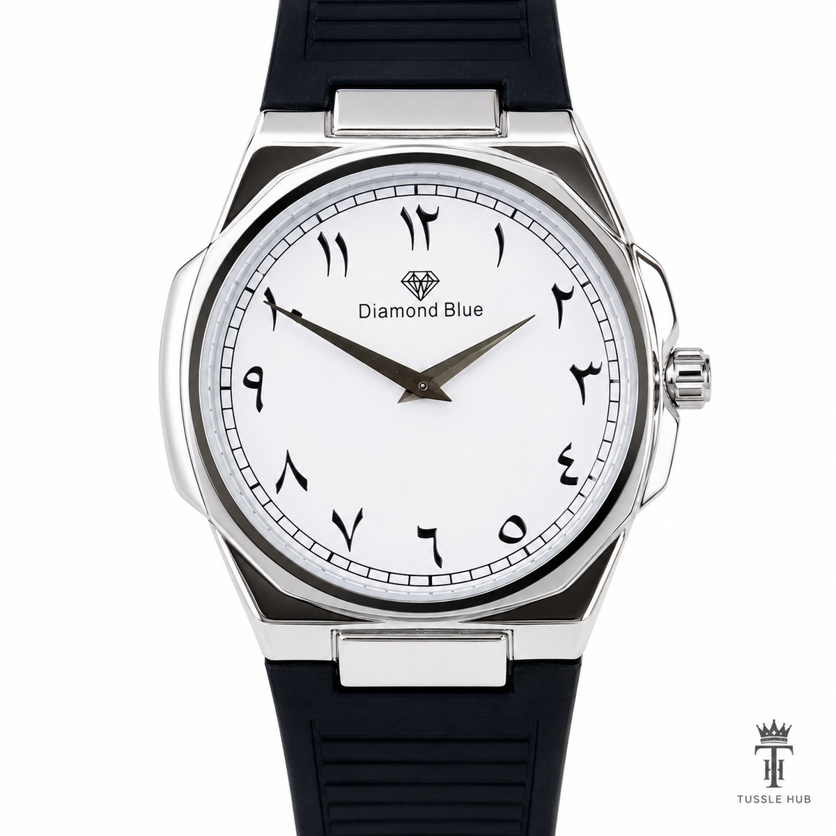 Black White Slim Arabic Magnet Strap Watch