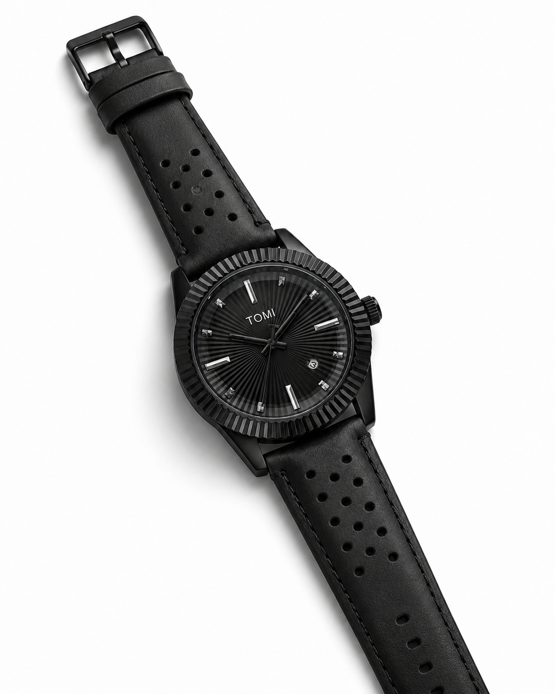 Tomi All Black Jaguar Dial Watch