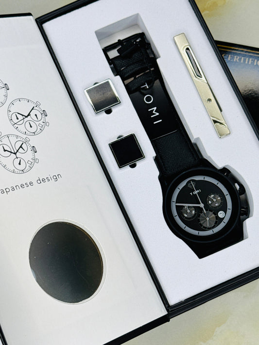 Tomi S6B All Black Gift Set Watch