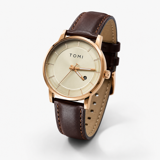 Tomi Brown Gold Galaxy Dial Watch