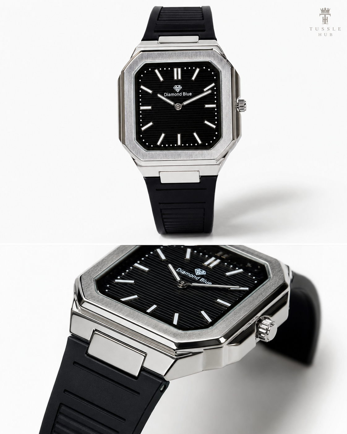 Black Silver Old Money Magnet Strap Watch