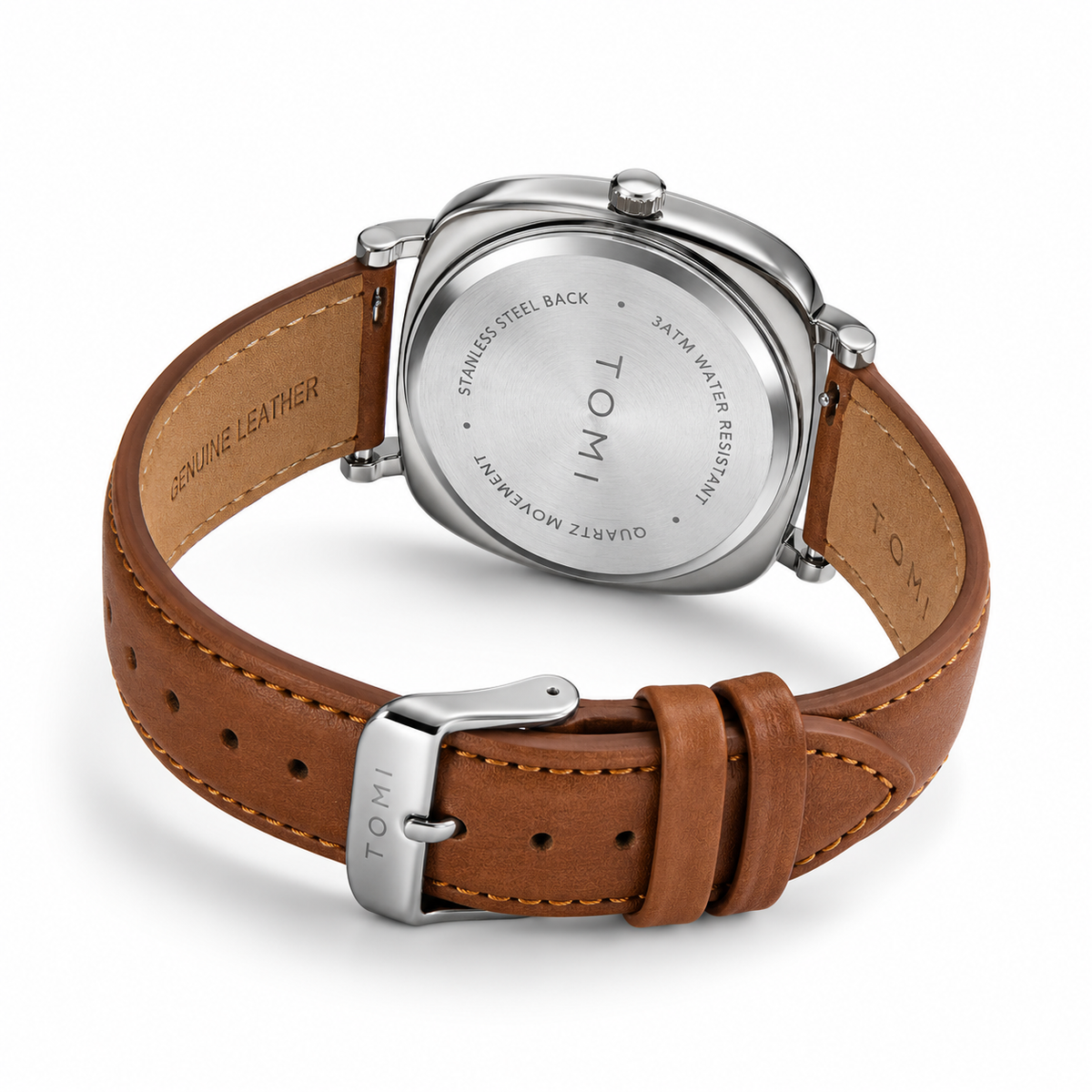 Tomi Brown Silver Business Class Watch