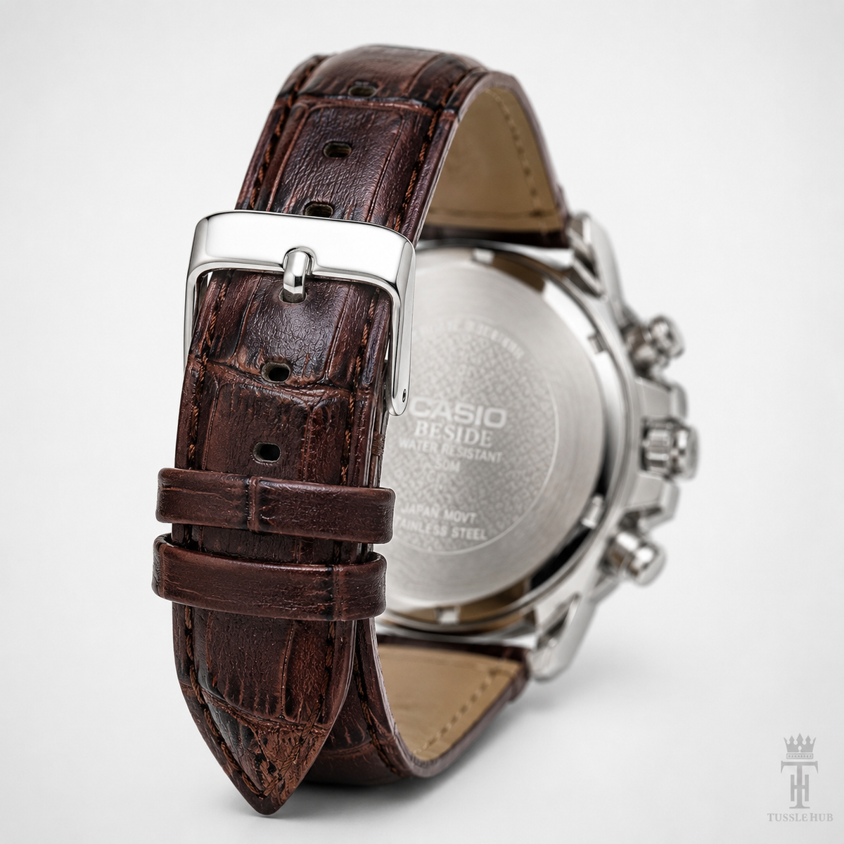 Brown Silver Beside Chronograph Watch