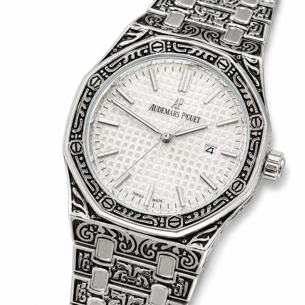 Calligraphic Silver White AP Watch