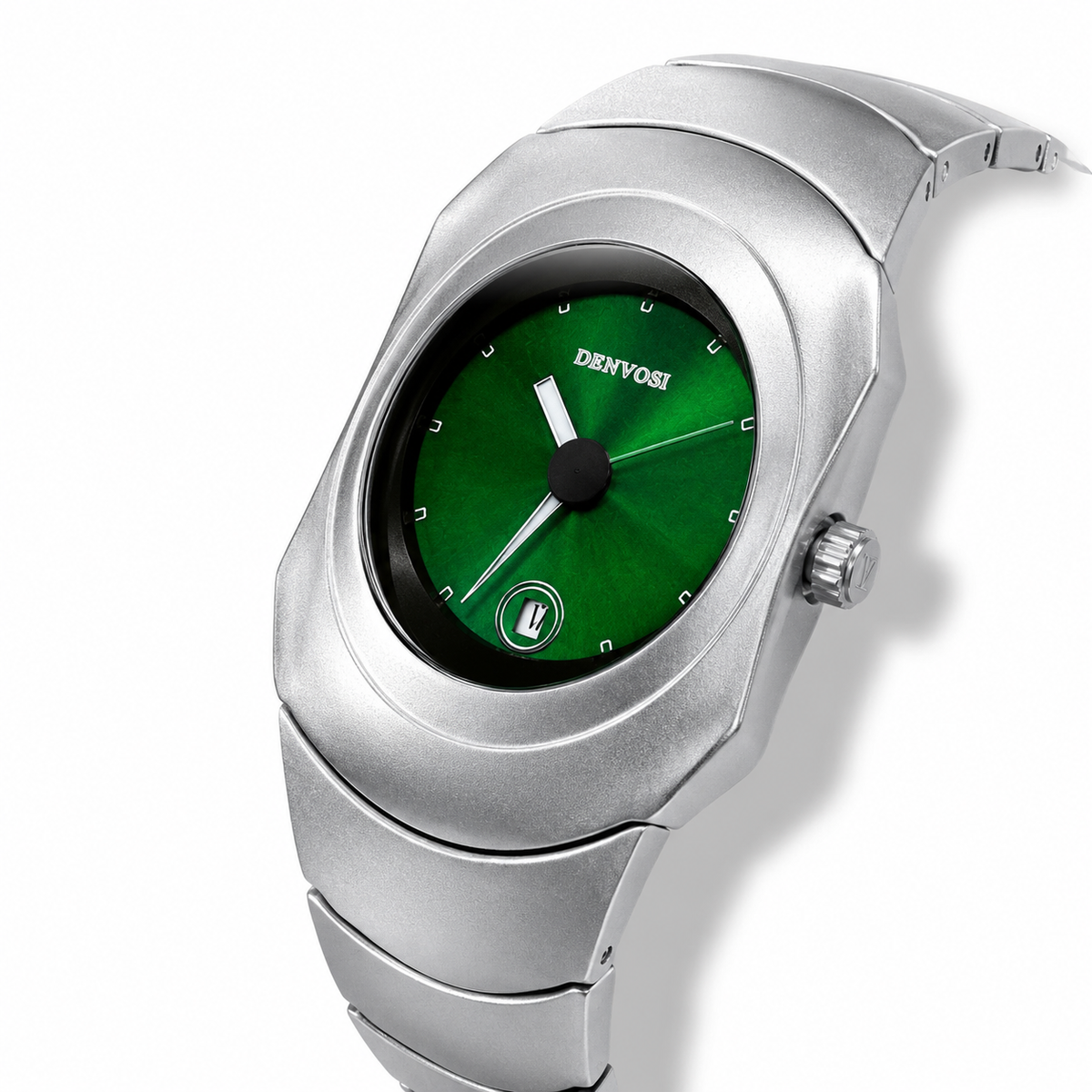 Silver Emerald Matrix Watch