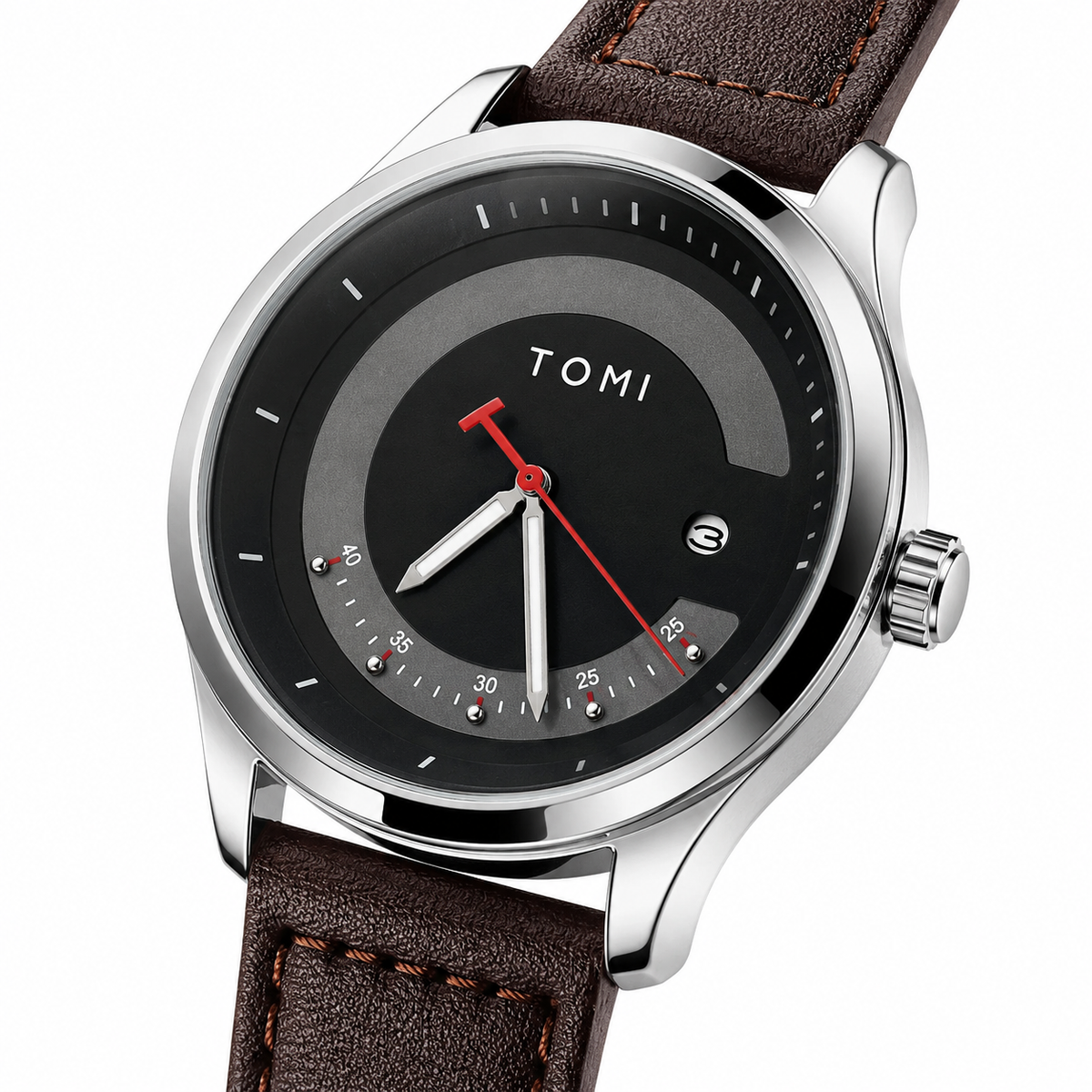 Tomi Coffee Silver Royal Dial Watch