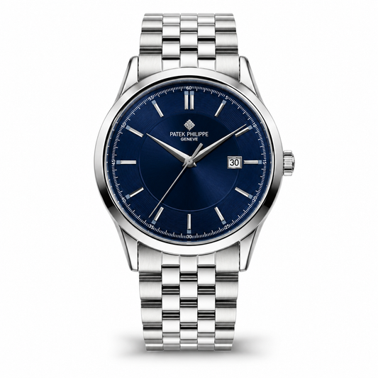 Silver Sapphire Round Smooth PP Watch