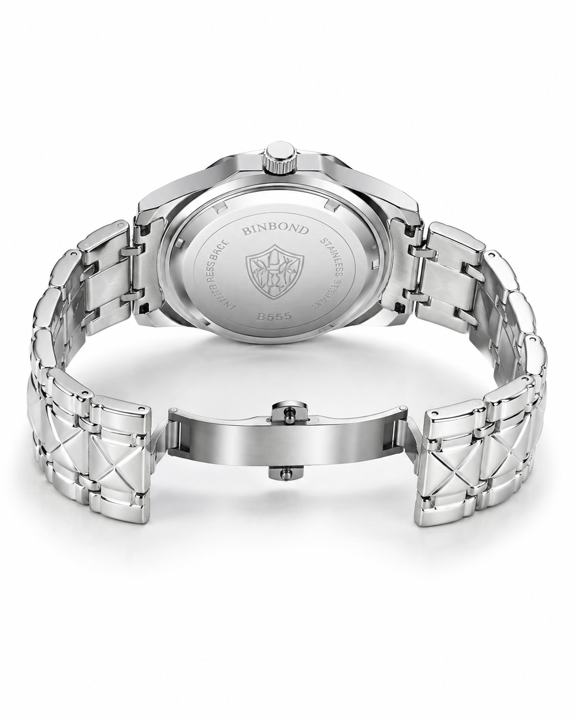 Silver Black Binbond Diamond Dial Watch