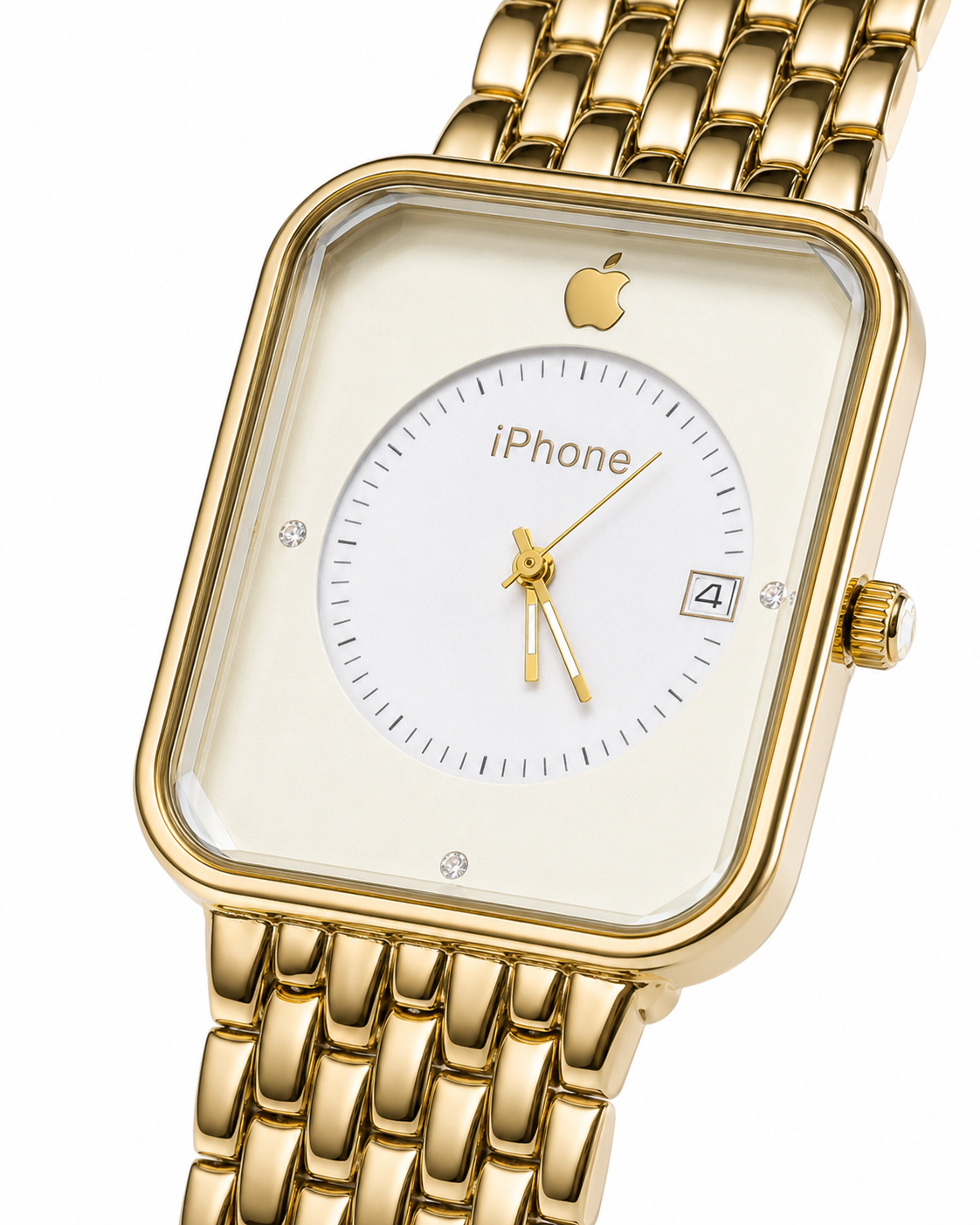 Gold White Apple Seamer Platinum Watch