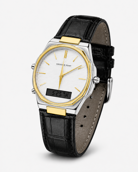 Black Two Tone Universe Point Dual Time Watch