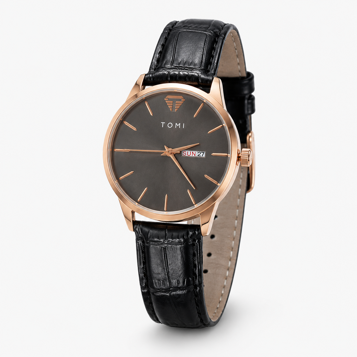 Tomi Day Date Gold Black Watch