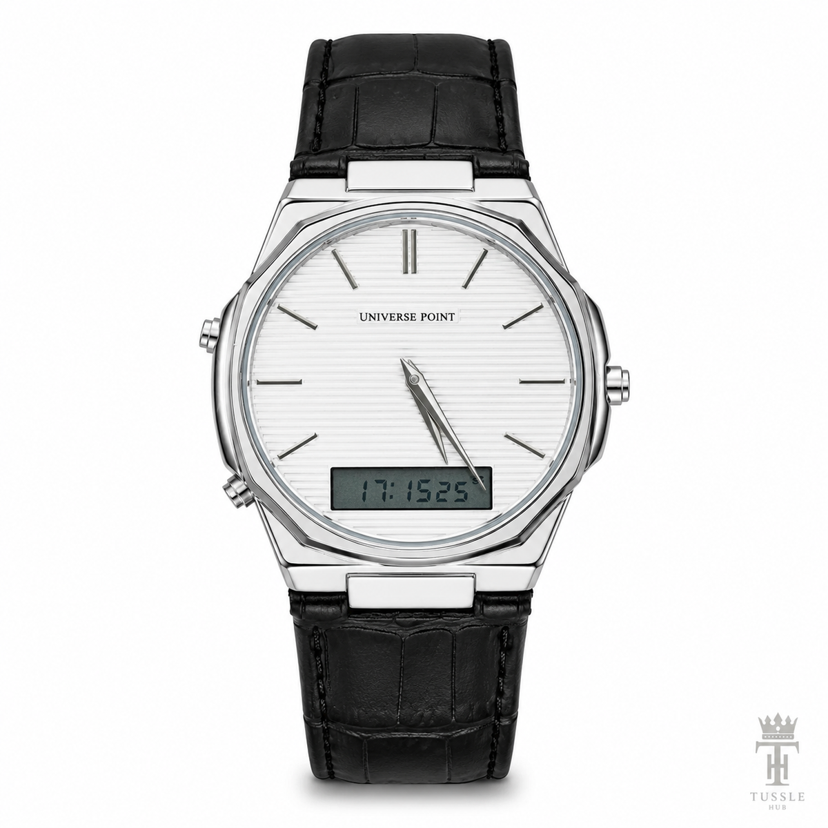 Universe Point Leather Dual Time Watch