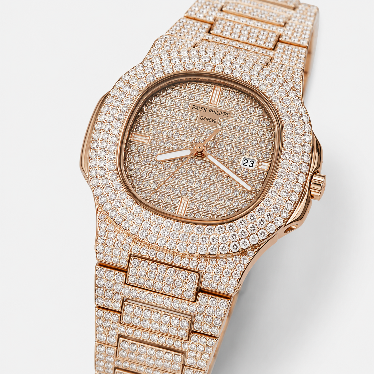 Rose Gold Iced Out PP Branded Premium Watch