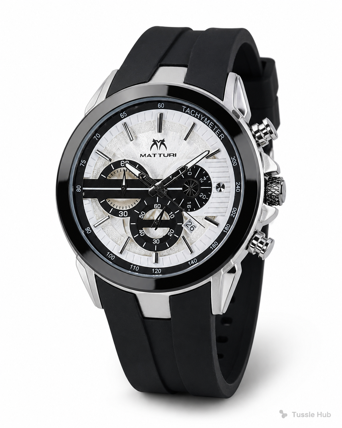 Black White Matturi Urban Chrono Watch
