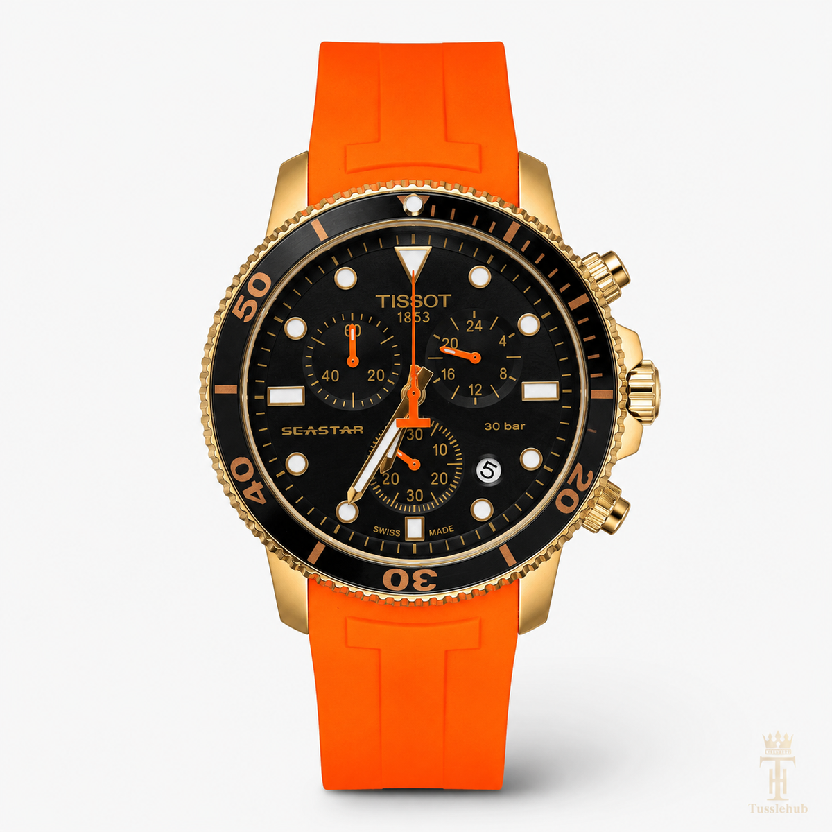 Orange Tissot Sea Star Chronograph Watch
