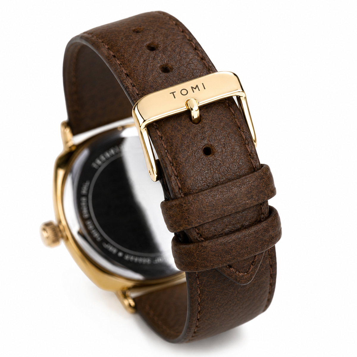 Tomi Brown White Sleek Dial Watch
