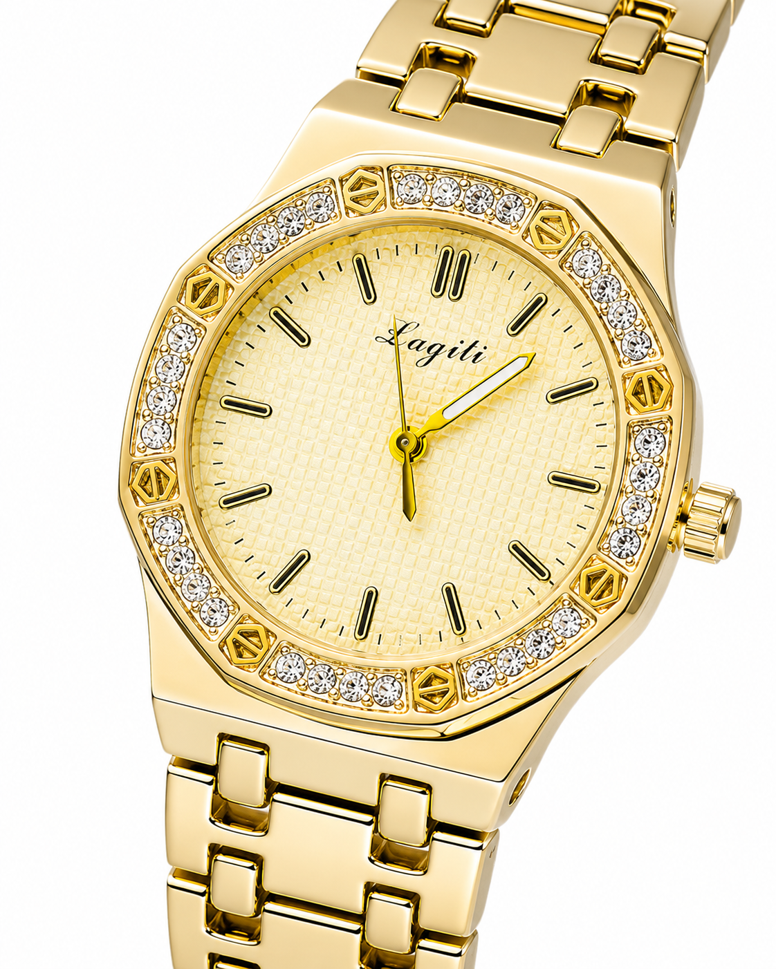 Gold AP Zircon Dial Watch For Her