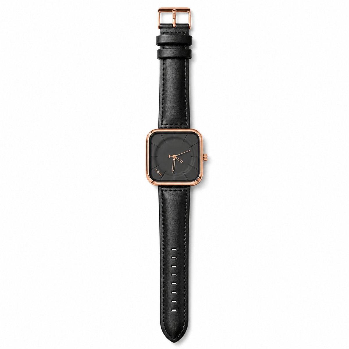 Tomi Black Gold Square Dial Watch