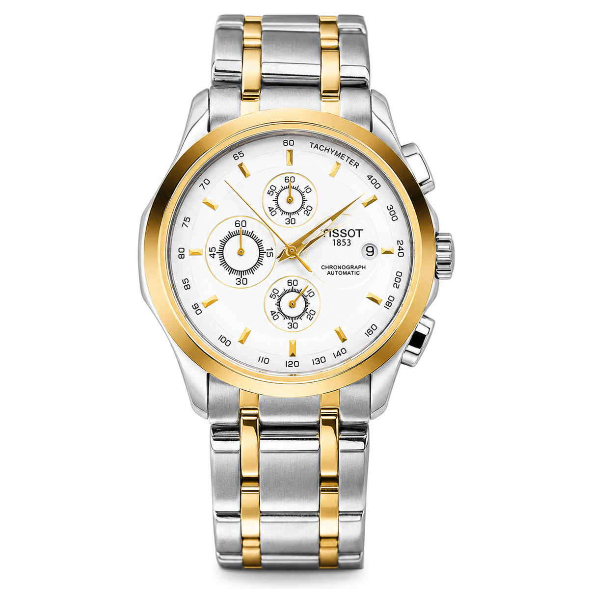 Two Tone White 1853 Chain Strap Chronograph Watch
