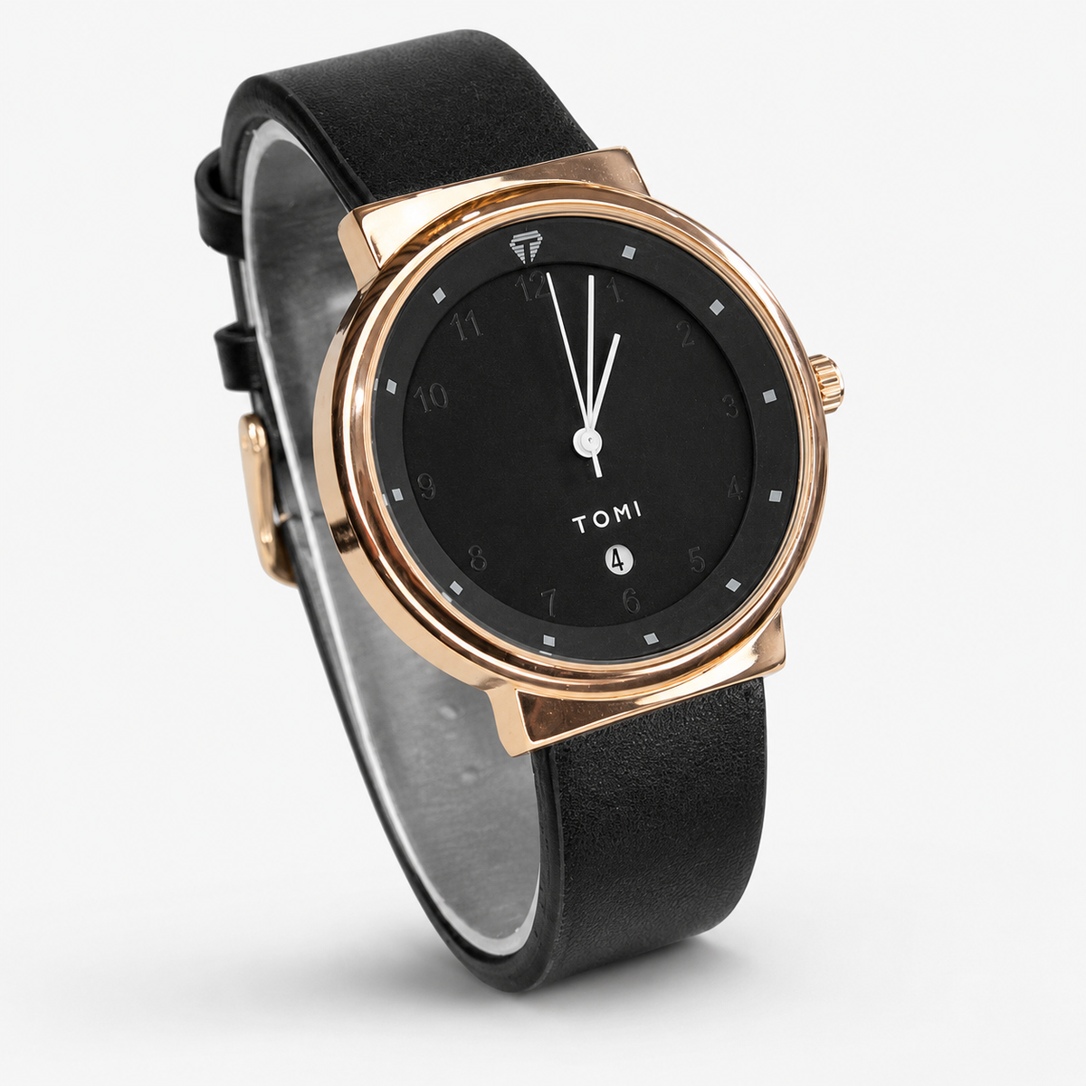 Tomi Black Rose Gold Elegance Dial Watch