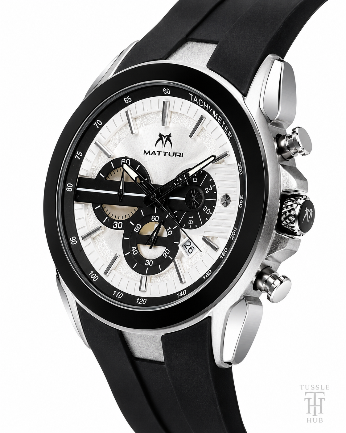 Black White Matturi Urban Chrono Watch