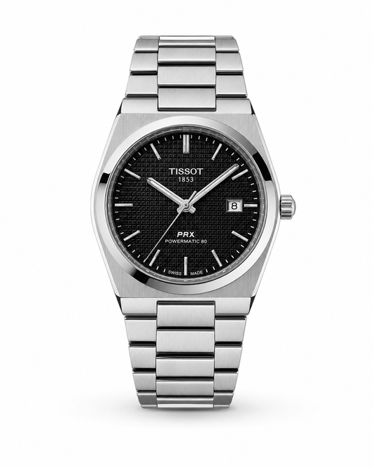 Tissot PRX Silver Black Dial Quartz Watch