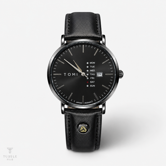 Tomi Mentor All Black Day Date Watch
