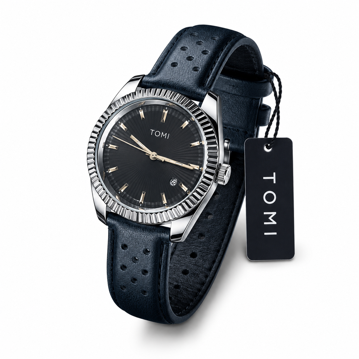 Tomi Navy Silver Jaguar Dial Waterproof