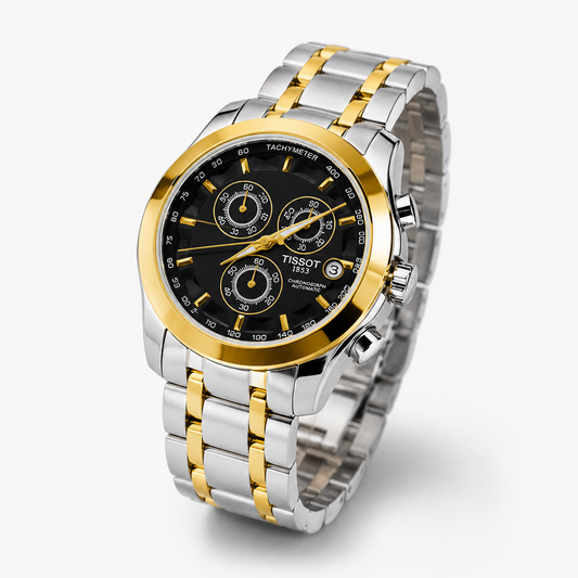 Two Tone Black 1853 Chain Strap Chronograph Watch