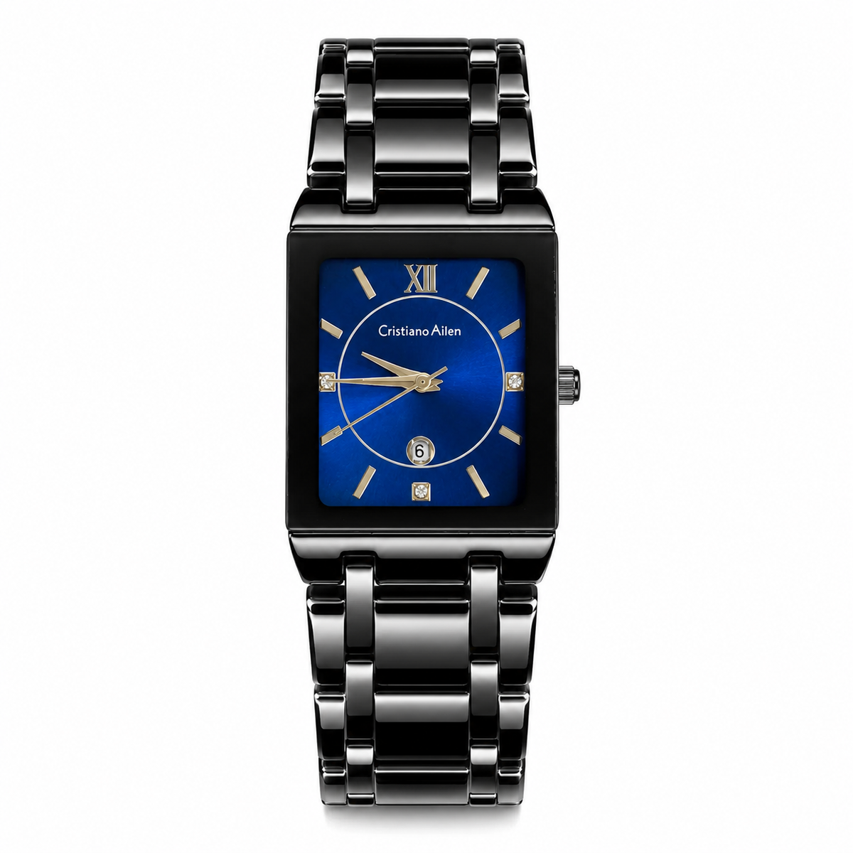 Cristiano Aillen Black Sapphire Square Watch