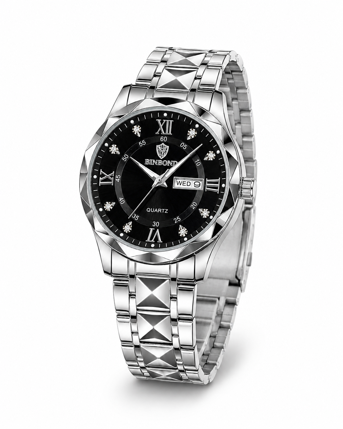 Forest Green Binbond Diamond Dial Watch