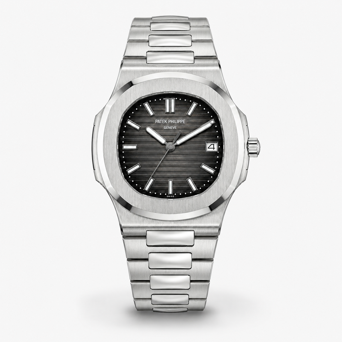 Silver Grey Automatic Nautilus Super Clone Watch
