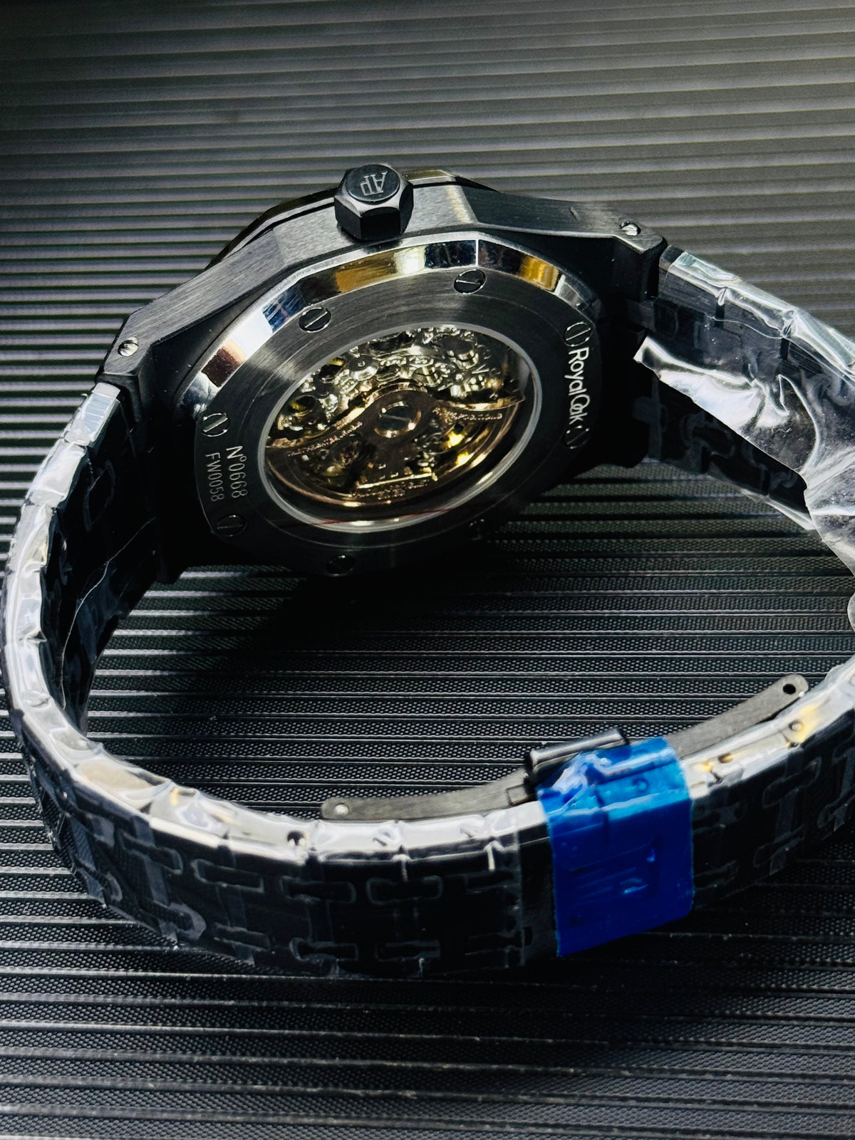 All Black Automatic Skeleton Dial Super Clone Watch