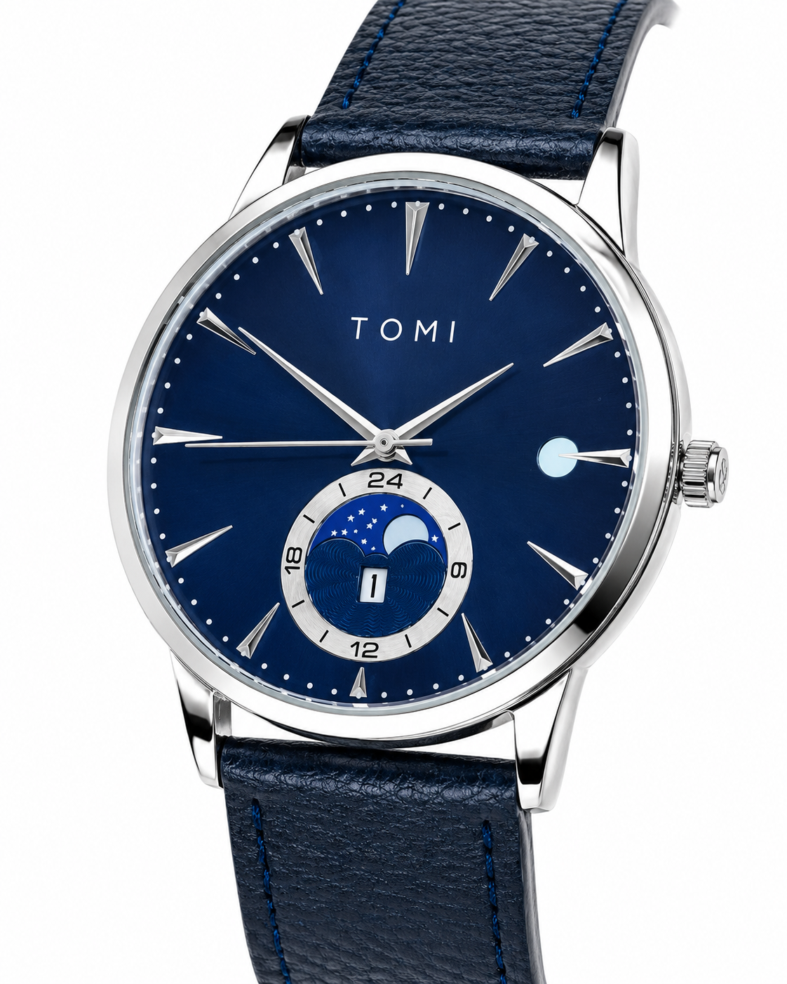 Tomi All Blue Leather Magnetic Strap Watch